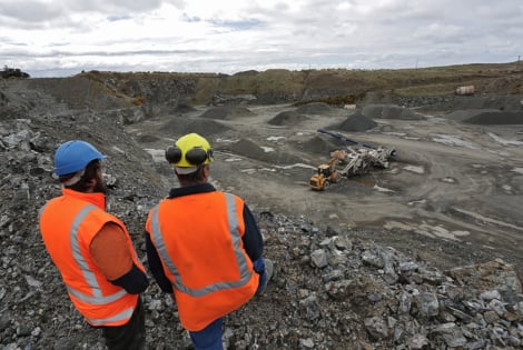 2 men on a mining site